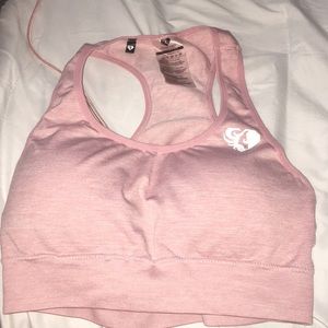 Women’s best light pink sports bra open back